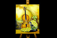 Stillleben mit Geige, Weinglas und Trauben - ID Nummer: 278685